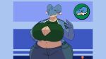  2022 5_fingers animated anthro anthrofied artist_name belly_overhang big_breasts blue_body bottomwear bouncing_breasts breasts cleavage cleavage_cutout clothed clothing curvy_figure denim denim_clothing ear_piercing fan_character female fingers fur generation_1_pokemon gloria_(greasymojo) greasymojo hi_res huge_breasts jeans lapras midriff multicolored_body multicolored_fur navel nintendo overweight overweight_anthro overweight_female pants piercing pokemon pokemon_(species) pokemorph solo tan_body thick_thighs voluptuous wide_hips 