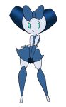  absurd_res accessory blue_body blue_eyes bottomwear bow_ribbon clothed clothing crossdressing girly hair_accessory hair_bow hair_ribbon hi_res humanoid looking_at_viewer machine male rexon02 ribbons robot robot_humanoid robotboy robotboy_(character) simple_background skirt solo standing white_background 