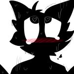  &lt;3 &lt;3_eyes ambiguous_gender anonymous_artist anthro black_body black_fur blush blush_lines bodily_fluids fur gaze_(cherry) hi_res possible_sex shaking shivering solo sweat 