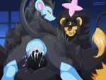 2022 absurd_res alli_the_luxray ambiguous_gender ambiguous_penetrated anal anal_penetration animal_genitalia balls big_balls black_body black_fur black_mane black_penis blue_background bodily_fluids butt claws crescent_moon_(marking) cum cum_drip cum_in_ass cum_inside cum_on_penis dripping duo ear_piercing ejaculation fangs father father_and_child father_and_son felid feral feral_on_feral feral_penetrated feral_penetrating feral_penetrating_feral from_front_position fur generation_4_pokemon genital_fluids genitals grey_body grey_claws grey_fur grey_mane half-closed_eyes hi_res huge_balls incest_(lore) knot kuroodod_(character) leaking_cum leg_grab licking licking_lips licking_own_lips lion looking_back looking_pleasured luxray lying male male/ambiguous male/male male_(lore) male_on_bottom male_on_top male_penetrating male_penetrating_ambiguous mammal mane markings moon_(marking) narrowed_eyes nikkibunn nintendo on_back on_bottom on_top pantherine parent parent_and_child penetration penile penile_penetration penis penis_in_ass piercing pink_nose pokemon pokemon_(species) pupils raised_tail red_nose red_sclera reverse_missionary_position self_lick sex sheath simple_background slit_pupils son spread_legs spreading tail_tuft teeth thigh_grab tongue tongue_out tuft whiskers yellow_eyes 
