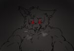  blush bodily_fluids breath canid canine canis castilho line_art male mammal muscular muscular_male panting red_eyes solo sweat sweaty_face underview wolf xphantomk 