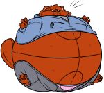  animate_inanimate anthro anthro_to_inanimate ball basketball_(ball) cheek_bulge clothed clothing felid hoodie hyper hyper_inflation immobile inanimate_transformation inflation male mammal orange_body pantherine simple_background solo spherical_inflation theheliumtiger tiger tight_clothing topwear transformation underwear white_background 