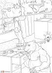  animal_humanoid anthro bear clothing english_text hi_res humanoid lednew male male/male mammal mammal_humanoid monochrome monochrome_fur nude overweight plaguedobsession profanity sad solo text underwear ursid_humanoid 