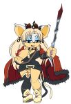  anthro bat cape clothing colored_nails cosplay crown ereshkigal fate_(series) female fur fur_trimming hair hi_res humanoid long_hair mammal melee_weapon nails nipple_slip ojisan_mopy personal_grooming polearm rouge_the_bat sega solo sonic_the_hedgehog_(series) spear trimming_(grooming) weapon 