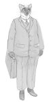  2022 anthro black_and_white bottomwear business_suit cettus clothed clothing domestic_cat felid feline felis footwear jacket male mammal monochrome necktie overweight overweight_anthro overweight_male pants shirt shoes siamese simple_background solo standing suit suitcase topwear white_background 