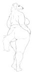  2022 anthro back_rolls borzoi breasts butt canid canine canis cettus domestic_dog female hands_on_hips hi_res hunting_dog klara_morozova mammal overweight overweight_anthro overweight_female rear_view side_boob sighthound sketch solo standing 