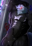  absurd_res anthro bodysuit breke bulge canid canine canis clothed clothing erection erection_under_clothing genital_outline hi_res lifewonders male mammal muscular muscular_anthro muscular_male penis_outline skinsuit solo spandex tight_clothing tokyo_afterschool_summoners toranoyouhei wolf 