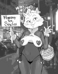  2023 5_fingers anthro basket bell blush blush_lines bojack_horseman breasts car cheek_tuft christmas christmas_clothing christmas_crop_top christmas_headwear christmas_topwear cleavage_cutout clothing condom_wrapper container crop_top curved_eyebrows cutout dbaru dialogue digital_media_(artwork) domestic_cat english_text exposed_breasts eyebrows eyelashes facial_tuft fangs felid feline felis female fingers front_view fur fur_tuft hair hat headgear headwear heart_pasties hi_res holding_basket holding_container holding_object holding_sign holidays in_basket legwear long_whiskers looking_at_viewer mammal mature_anthro mature_female medium_breasts merry_christmas mommy_kink netflix open_mouth open_smile outside pantyhose pasties photo_background portrait prick_ears princess_carolyn santa_hat shirt short_hair sign smile smiling_at_viewer solo standing talking_to_viewer teeth text thong three-quarter_portrait topwear translucent translucent_clothing tuft underwear vehicle whiskers 