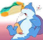  &lt;3 2023 anthro blue_body blush bodily_fluids cetacean cum dolphin dragonite erection eyes_closed generation_1_pokemon genital_fluids genitals iruyo_the_dolphin kemono male mammal marine masturbation nakadashimashta nintendo penis pokemon pokemon_(species) solo toothed_whale 