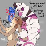  anthro dirty_talk ear_pull fan_character female five_nights_at_freddy&#039;s from_behind_position funtime_freddy_(fnafsl) group group_sex hi_res invalid_tag itsjustapixel3 lagomorph leporid male male/female mammal penetration puppet_bonnie_(fnafsl) rabbit scottgames sex sister_location threesome trio vaginal vaginal_penetration 