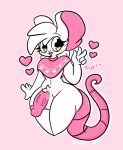  &lt;3 anthro clothed clothing fur genitals green_eyes hair hi_res lewdchuu_(artist) male mammal mouse murid murine partially_clothed penis pink_penis pink_tail reggie_(whygena) rodent solo tail vein veiny_penis white_body white_fur white_hair 
