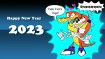  &lt;3 alligator alligatorid anthro blaster_(jollyville) blue_body blue_scales bone brown_fedora cregon crocodile crocodilian crocodylid dialogue duo electrocute electrocution embrace english_text eyes_closed flat_colors hi_res holidays hug jolly_the_lizard jollyville male multicolored_body new_year red_body reptile scales scalie skeleton speech_bubble text xray_view yellow_body 