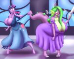  5:4 absurd_res anthro anthrofied big_breasts blues64 blush breasts cleavage clothed clothing crossgender dragon dress duo equid equine female friendship_is_magic hasbro hi_res horn huge_breasts mammal marauder6272 mtf_crossgender my_little_pony spike_(mlp) twilight_sparkle_(mlp) unicorn 