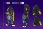  3_toes absurd_res anthro armor big_ears big_feet black_sclera blue_eyes chest_tuft exalted feet hi_res lagomorph male mammal model_sheet solo toes tuft undeadkitty13 