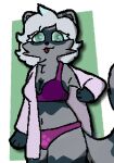  absurd_res alpha_channel anthro blep breasts cheek_tuft chubby_female clothing coat domestic_ferret facial_tuft female femlumi(fylumi) flashing fluffy fluffy_tail footprint fylumi green_eyes grey_body hair hi_res hybrid lab_coat leg_markings mammal markings mustelid musteline neck_tuft pawprint pink_clothing pink_underwear procyonid raccoon shaded simple_background simple_coloring simple_shading slightly_chubby solo solo_focus tail thigh_markings tongue tongue_out toony topwear true_musteline tuft underwear weasel white_hair 