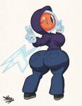  2022 big_butt bottomwear butt clothing denim denim_clothing female generation_4_pokemon hi_res humanoid jeans nintendo not_furry pants pokemon pokemon_(species) pokemon_humanoid pokemorph rotom solo tansau 