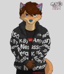  anthro canid canine canis clothing coyote dragon_ball gazuki humanoid male mammal meme pose shaded simple_shading solo stare supreme 