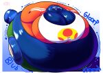  absurd_res ailurid bao_azalea belly big_belly big_breasts blue_body blue_fur blueberry_inflation breasts chubby_cheeks clothed clothing expansion female fur hi_res huge_breasts hyper hyper_belly hyper_breasts immobile inflation mammal midriff red_panda rumbling_stomach sharkbubble solo symbiotegenesis 