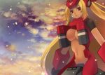  belly blonde_hair breasts cosmic_break crimrose hair_ornament long_hair mecha_musume midriff navel red_eyes sideboob stomach 