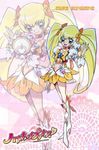  blonde_hair boots brooch cure_sunshine heartcatch_precure! heartcatch_pretty_cure! jewelry magical_girl midriff navel official_art precure twintails 
