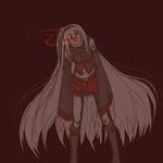  detached_sleeves glowing glowing_eyes long_hair midriff skirt sukone_tei utau very_long_hair yandere 