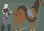  animal_genitalia animal_pussy anus armor bulge butt clothed clothing equine equine_pussy female feral geralt_(the_witcher) geralt_of_rivia hashdrawingslasher horse human mammal presenting presenting_hindquarters pussy raised_tail simple_background the_witcher video_games 