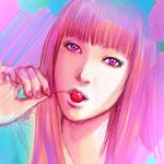  candy drawing lollipop pink_hair 