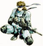  bandana bandanna brown_hair green_eyes metal_gear metal_gear_(series) metal_gear_solid metal_gear_solid_2 solid_snake 