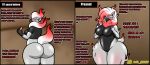  al_gx anthro before_and_after big_breasts big_butt black_border blush border breasts butt casual_nudity cave crimson_(al_gx) dialogue edgy english_text female grey_body hair hi_res hisuian_form hisuian_zoroark long_hair mammal mask nervous nintendo pokemon pokemon_(species) rear_view red_hair regional_form_(pokemon) solo text thick_thighs tsundere white_hair 