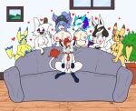  animal_genitalia animal_penis anthro belu_miranda_(character) better_version_at_source breasts feline_penis female furniture generation_1_pokemon generation_4_pokemon genitals group hisuian_form hisuian_zorua humanoid hybrid kai_mew-(character) kure_uwu_(artist) legendary_pokemon lucario male male/female meme mew_(pokemon) nintendo penis pikachu piper_perri_surrounded pokemon pokemon_(species) regional_form_(pokemon) size_difference sofa sparkchu 