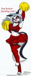  absurd_res anthro big_breasts blush breasts cheerleader cheerleader_outfit english_text female helluva_boss hi_res loona_(helluva_boss) pace-maker profanity small_waist solo text thick_thighs wide_hips 