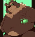  2022 96tning anthro bear belly big_belly clothing cute_fangs exclamation_point kemono male mammal navel overweight overweight_male solo surprise underwear 