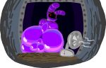  1_eye 2022 absurd_res alpha_channel animatronic anthro anus backsack balloon balls barely_visible_anus big_butt butt butt_focus cables curvy_male diamondtears digital_media_(artwork) doorframe fan_(fnaf) five_nights_at_freddy&#039;s five_nights_at_freddy&#039;s_2 genitals gift girly glowing glowing_eyes hi_res inflatable lagomorph leporid looking_at_viewer looking_back machine male mammal perineum rabbit red_eyes robot scottgames scut_tail short_tail simple_background solo steel tail thick_thighs transparent_background withered_bonnie_(fnaf) y_anus 