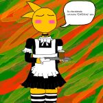  1:1 absurd_res andromorph cat_maid clothing comic_sans hi_res humanoid intersex maid. maid_uniform male solo text uniform 