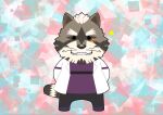  absurd_res anthro beady_eyes brown_body brown_fur chibi clothing coat fur grin hi_res lab_coat lifewonders live_a_hero male mammal procyonid raccoon smile solo striped_body striped_fur stripes topwear viscunam xxg3jhv8teo4vnd 