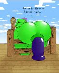  2022 absurd_res anal anal_penetration anthro anus big_anus big_butt bound butt creeper_(minecraft) dialogue diamondtears dildo dildo_sitting flower_on_head girly hi_res huge_butt male male_penetrated microsoft minecraft mojang penetration puffy_anus punishment rear_view sex_toy solo thick_thighs xbox_game_studios 