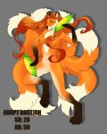  anthro breasts canid canine female fox fur genitals green_eyes hair hi_res looking_at_viewer mammal mordorinka multi_tail nipples nude orange_body orange_fur pussy simple_background solo tail 