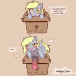  1:1 2022 blush box cold-blooded-twilight container crossgender cutie_mark derpy_hooves_(mlp) digital_media_(artwork) disembodied_penis english_text equid equine feral friendship_is_magic genitals hasbro hi_res looking_at_viewer male mammal my_little_pony pegasus penis simple_background solo text wings 