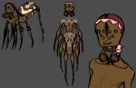  8_eyes 8_legs animal_humanoid arachnid arachnid_humanoid arachnid_taur araneomorph arthropod arthropod_abdomen arthropod_humanoid arthropod_taur arthropod_webbing beady_eyes bonnet brown_body clothed clothing colored colored_sketch dreamscreep facial_markings fan_character grey_background head_markings headgear headwear humanoid male markings model_sheet monster multi_eye multi_leg multi_limb nipples nude pedipalps simple_background sketch skinny skinny_male solo spider spider_humanoid spider_taur spider_web taur teeth theridiid topless topless_male white_markings widow_spider 