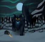  carrioncat domestic_cat felid feline felis hell_cat hi_res horn mammal monster snow 