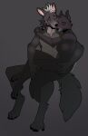  2022 4_toes 5_fingers abs anthro arm_around_partner black_nose breasts canid canine canis celestina digitigrade duo embrace eyes_closed featureless_breasts feet female fingers fluffy fluffy_tail fur grey_body grey_fur grey_muzzle hand_on_face hand_on_leg hand_on_shoulder hand_on_thigh hi_res inner_ear_fluff intraspecies male male/female mammal navel neck_tuft nude nuzzling on_lap pawpads red_eyes romantic romantic_couple simple_background sitting sitting_on_lap tail toes tuft white_body white_fur wolf 