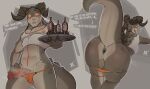 abstract_background absurd_res anthro anus backsack balls bent_over bethesda_softworks big_butt blush bodily_fluids bottle butt clothed clothing container countershading crop_top deathclaw dialogue fallout femboy_hooters front_view genitals girly hi_res horn humanoid_genitalia jumpy_jackal looking_at_viewer looking_back male navel nuka-cola orange_sclera partially_clothed penis perineum presenting presenting_anus presenting_hindquarters presenting_penis raised_tail rear_view reptile scalie serving_tray shirt smile smiling_at_viewer solo standing sweat tail talking_to_viewer thong topwear torn_clothing underwear underwear_down vein waiter 