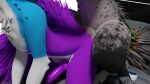  anthro big_penis blue canid canine crouching duo fox genitals hi_res knot knotting male male/male mammal penis rexouium 