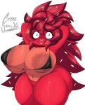  absurd_res anthro big_breasts bodily_fluids bottomless breasts clothed clothing cross_samax female flaky_(htf) fur happy_tree_friends hi_res huge_breasts mammal nipples porcupine red_body red_fur rodent solo sweat thick_thighs 