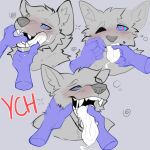  anthro bunthefen_(artist) disembodied_hand ghost_hands hi_res hypnosis male mind_control oral solo tongue tongue_out ych 