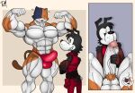 &lt;3 2022 abs absurd_res anthro anthro_on_anthro big_muscles brown_pubes bulge calico_cat chest_tuft clothed clothing dogmanart domestic_cat duo epic_games erection erection_under_clothing eyes_closed fangs felid feline felis flexing flexing_both_biceps fortnite genital_outline genitals glans grin half-closed_eyes hand_on_penis hi_res huge_muscles humanoid_genitalia humanoid_penis larger_male looking_pleasured male male/male mammal meowscles mottled muscular muscular_male narrowed_eyes open_mouth open_smile oral pecs penile penis penis_grab penis_outline piebald pink_glans pubes simple_background size_difference smaller_male smile standing teeth thong thong_only topless tuft underwear underwear_only vein veiny_penis white_penis 