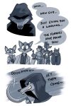  2022 aggressive_retsuko anthro beastars biped brand_new_animal canid canine canis cartoon_network clothed clothing crossover death_(puss_in_boots) dialogue disney dreamworks english_text eyebrows fox fur group haida hi_res holding_object holding_weapon hyena legoshi_(beastars) male mammal monochrome mr._wolf_(the_bad_guys) necktie nick_wilde puss_in_boots_(film) puss_in_boots_the_last_wish sanrio sharp_teeth shirou_ogami sickle signature simple_background smile southparktaoist speech_bubble studio_trigger teeth text the_bad_guys we_baby_bears weapon white_background wolf wolf_(we_baby_bears) zootopia 