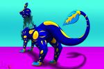  anthro big_butt blue_body blue_skin butt butt_focus digital_media_(artwork) dragon dragon_paws feral god-ale hi_res male male/male male_ass mane quadruped solo stains tail thick_tail thick_thighs 