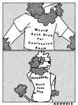  2023 adondis canid canine canis clothing comic digital_drawing_(artwork) digital_media_(artwork) domestic_dog english_text floppy_ears hi_res humor male mammal meme monochrome neck_tuft oral oral_invitation poodle shirt solo text topwear tuft 