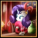  2011 alcohol beverage clothed clothing container cup drinking_glass equid equine female friendship_is_magic glass glass_container glass_cup hair hasbro horn madmax mammal my_little_pony purple_hair rarity_(mlp) solo unicorn wine wine_glass 